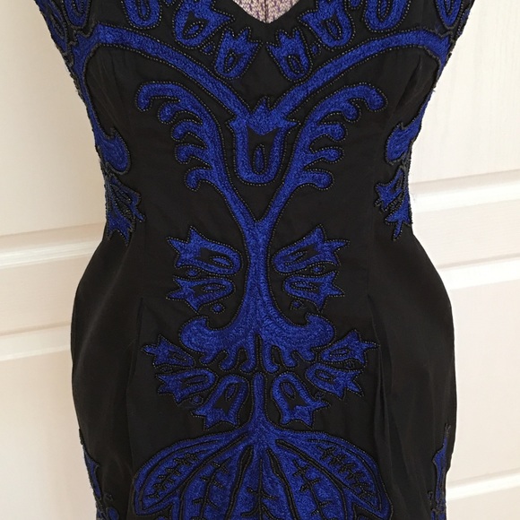 French Connection LBD with Blue Embroidery - Picture 4 of 12